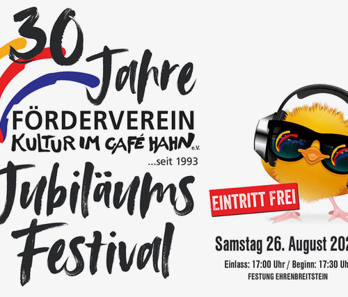 30 Jahre Förderverein Kultur im Café Hahn - Jubiläumsfestival!