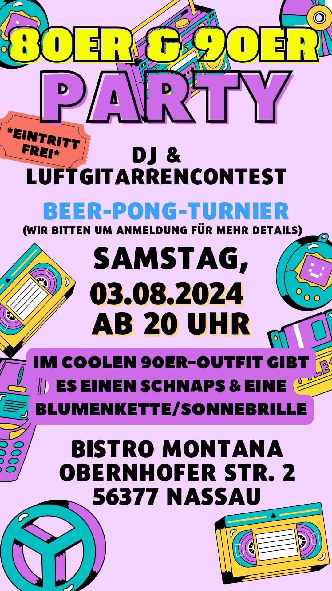 80er/90er Party in nassau mit Fun-Games